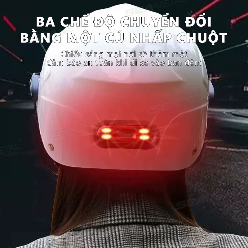 đèn cảnh báo xe máy SEAMETAL Đèn cảnh báo ban đêm xe máy Đèn mũ bảo hiểm