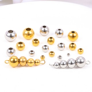 Thép không gỉ xuyên lỗ rời Hạt thép tự làm Hạt vàng 18K Phụ kiện trang sức