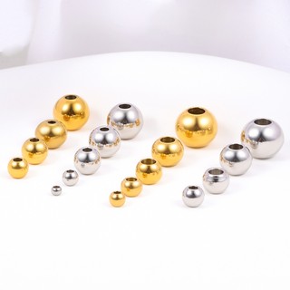 Thép không gỉ xuyên lỗ rời Hạt thép tự làm Hạt vàng 18K Phụ kiện trang sức