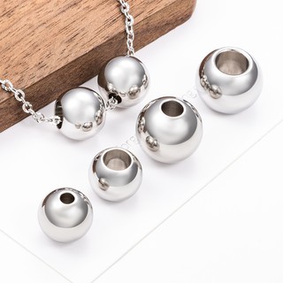 Hạt thép không gỉ lớn, lỗ lớn, phụ kiện trang sức DIY, hạt rời lỗ to