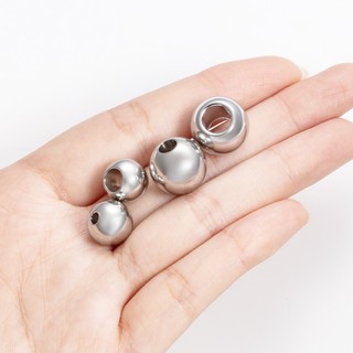 Hạt thép không gỉ lớn, lỗ lớn, phụ kiện trang sức DIY, hạt rời lỗ to