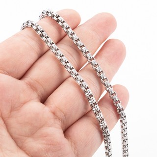 Dây chuyền hộp lồi bằng thép không gỉ Trang sức dây chuyền áo len tự làm Dây chuyền không phai màu