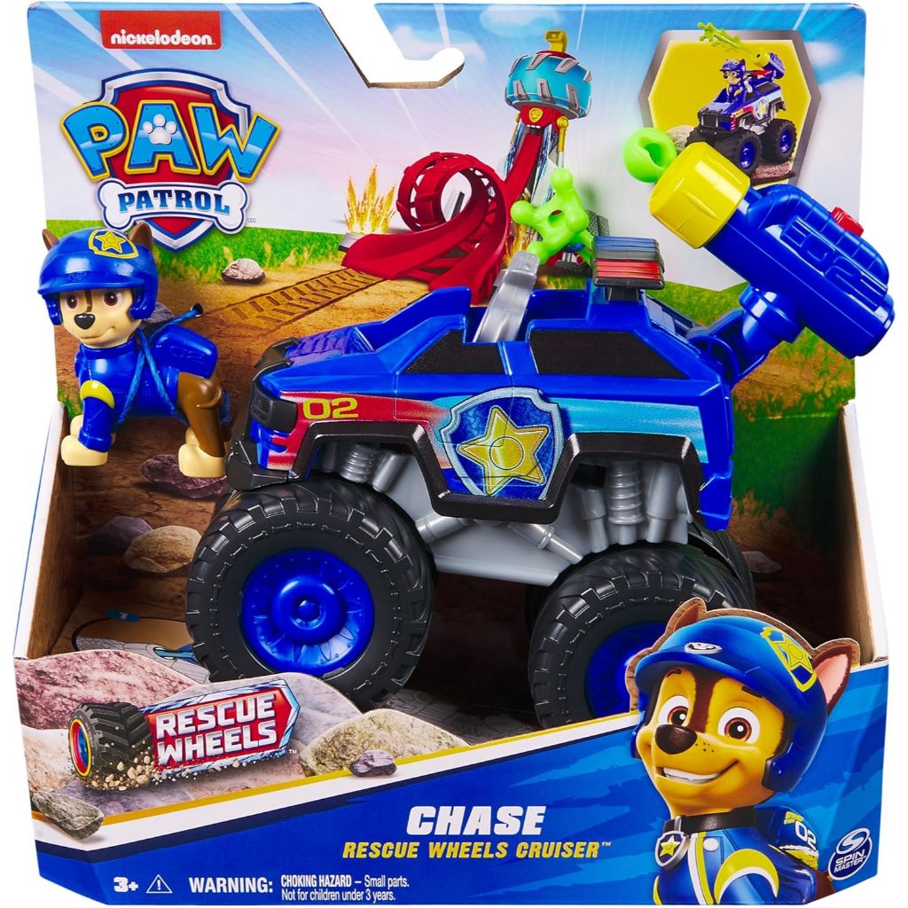 Paw Patrol: Rescue Wheels Chase 's Cruiser, Xe tải đồ chơi có bệ phóng phóng phóng và nhân vật hành động sưu tập