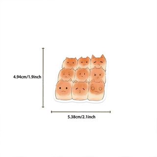 Bộ 50 Vui Bánh Mì Mèo Dán Laptop Hành Lý Guitar Ván Trượt Đề Can Chống Thấm Nước Dễ Thương Miếng Dán DIY