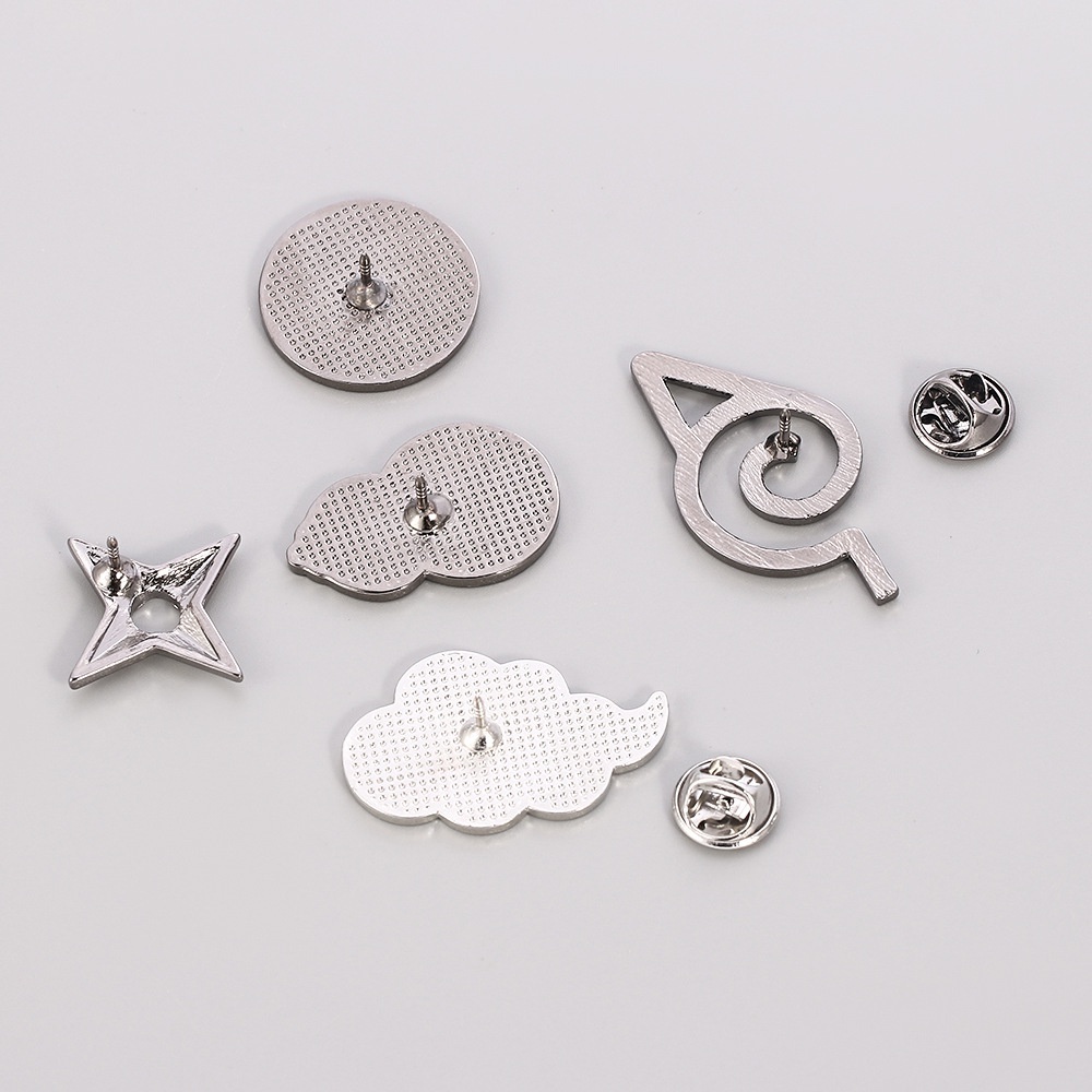 【 Yunyuan 】 4 Cái / bộ Naruto Series Ngoại Vi Thổ Cẩm Hoạt Hình Akatsuki Tổ Chức Sharingan Rebellion Naruto Logo Shuriken Huy Hiệu