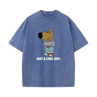 Tôi Chỉ Là Một Người Chill Guy Meme Áo Hip Hop Rửa Bông Tai Kẹp Áo Thun Thời Trang Nam Nữ Áo Dạo Phố In Áo Tee