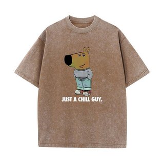 Tôi Chỉ Là Một Người Chill Guy Meme Áo Hip Hop Rửa Bông Tai Kẹp Áo Thun Thời Trang Nam Nữ Áo Dạo Phố In Áo Tee