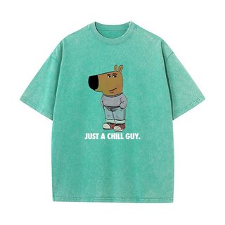 Tôi Chỉ Là Một Người Chill Guy Meme Áo Hip Hop Rửa Bông Tai Kẹp Áo Thun Thời Trang Nam Nữ Áo Dạo Phố In Áo Tee