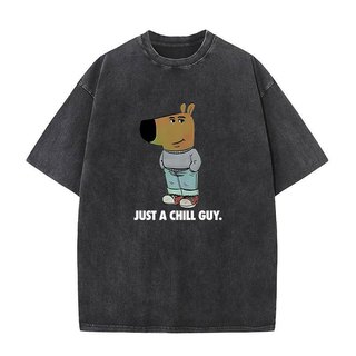 Tôi Chỉ Là Một Người Chill Guy Meme Áo Hip Hop Rửa Bông Tai Kẹp Áo Thun Thời Trang Nam Nữ Áo Dạo Phố In Áo Tee