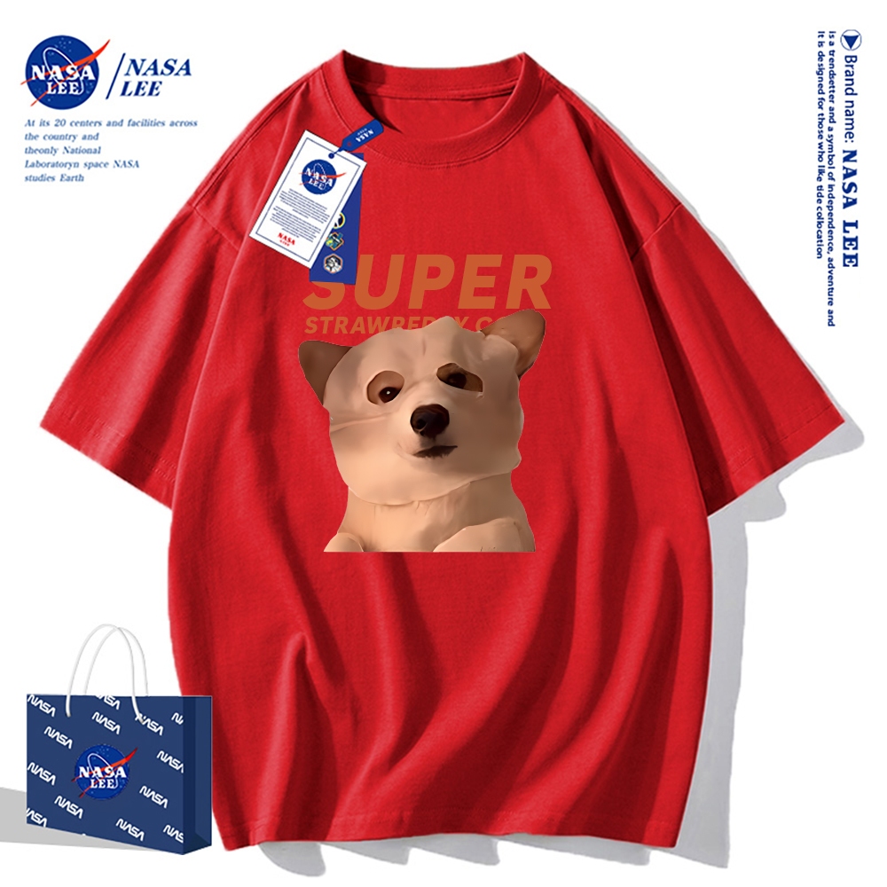Áo thun ngắn tay NASA - Chó đắp mặt nạ, cotton, unisex