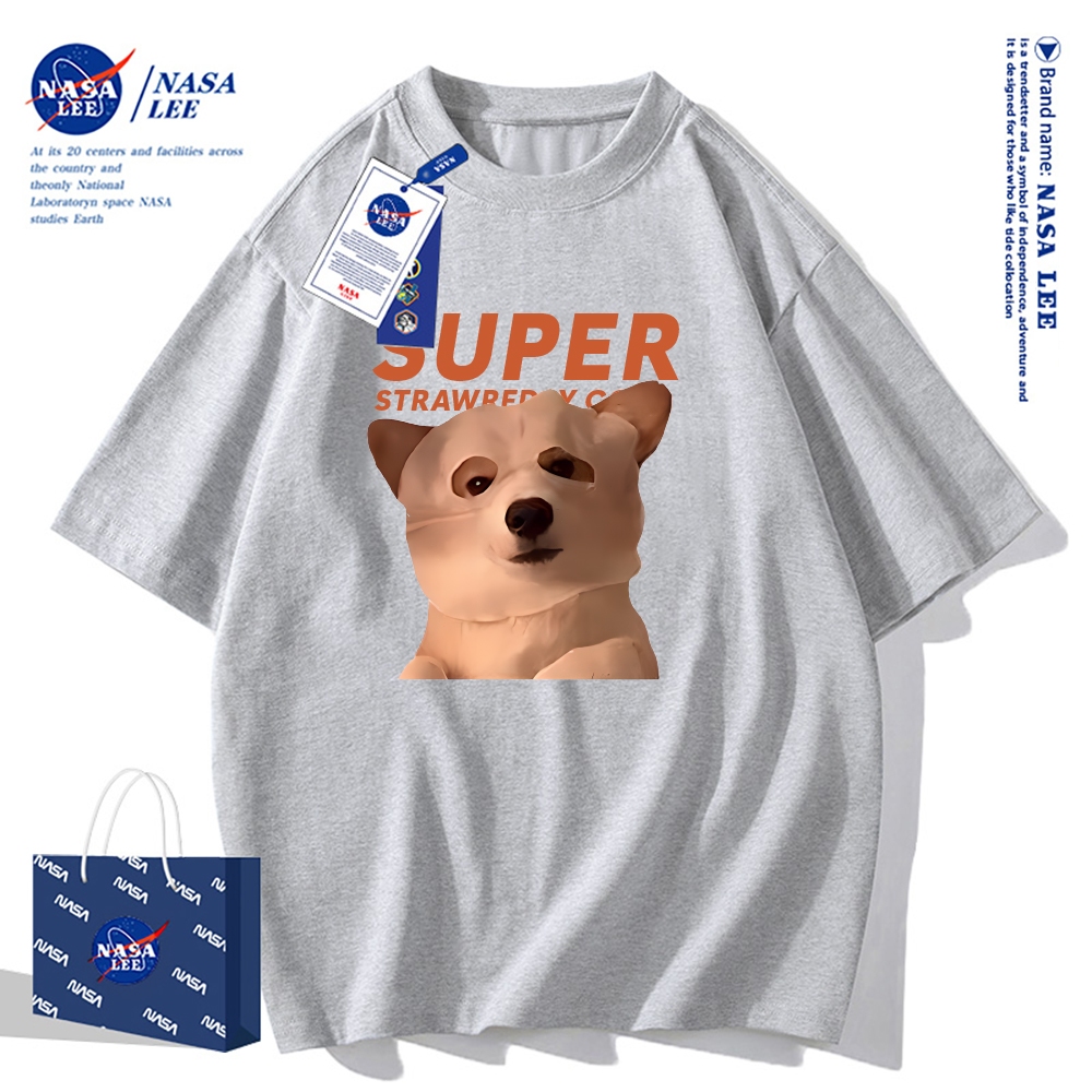 Áo thun ngắn tay NASA - Chó đắp mặt nạ, cotton, unisex
