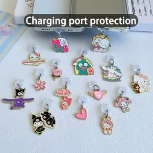 Bảo vệ cổng sạc dễ thương thích hợp cho Android, iOS, Type-C, tương thích với iPhone 16 15 14 13 12 11 Pro Max, phích cắm bụi điện thoại,