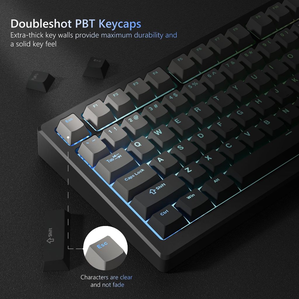 Womier Dark Shadow Shine Through 132 Keys Cherry Profile Keycaps Custom Set | BigBuy360 - bigbuy360.vn
