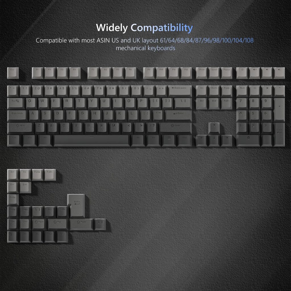 Womier Dark Shadow Shine Through 132 Keys Cherry Profile Keycaps Custom Set | BigBuy360 - bigbuy360.vn