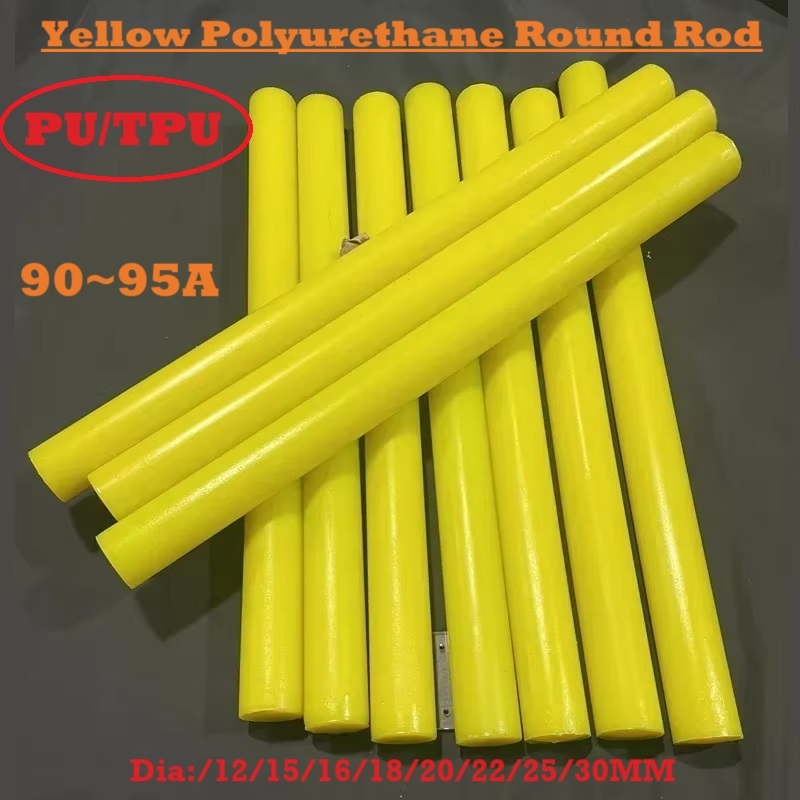 1pc-shore 90 ~ 95A Độ cứng cao hơn Thanh tròn Polyurethane màu vàng ...