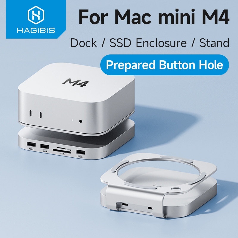 Hub Hagibis USB C với vỏ SSD M.2 cho Mac Mini M4 / M4 Pro Đế Type-C ...