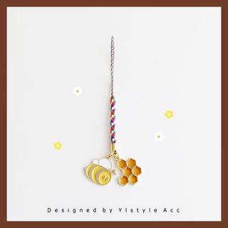Làm Bằng Tay Phong Cách Mới Dễ Thương Ong Nhỏ Hoa Hướng Dương Dây Đeo Điện Thoại Di Động Đĩa U Mặt Dây Chuyền Chống Mất Túi Đồng Nguyên Chất Mặt Dây Chuyền Nhỏ