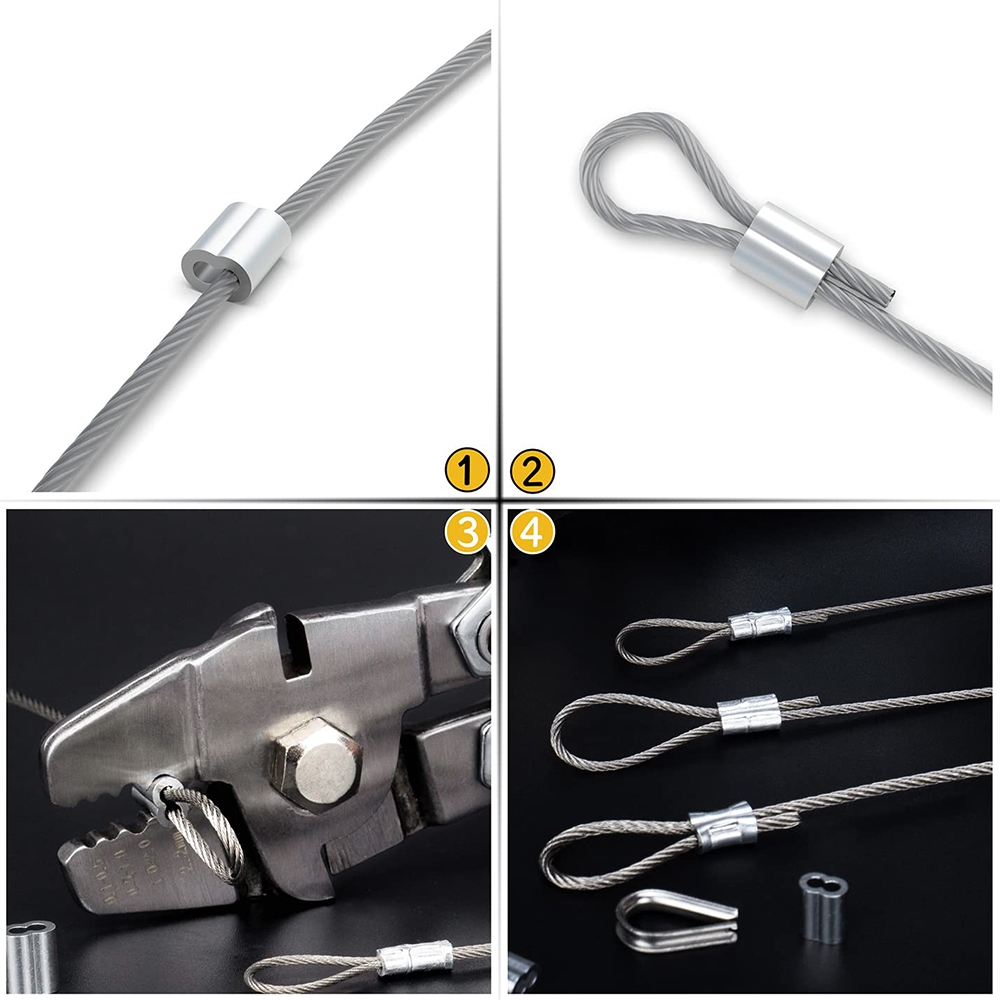 Dây thép lỗ đôi dây 8 hình kẹp tay nhôm 1-6mm phụ kiện cố định dây thép