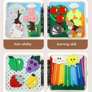 Đồ chơi giáo dục trẻ em - Sách bận rộn về nhím Monaco cho trẻ em - Chất liệu sợi Polyester bền, Trò chơi cảm giác giáo dục, Đồ chơi phát triển và hoạt động sớm