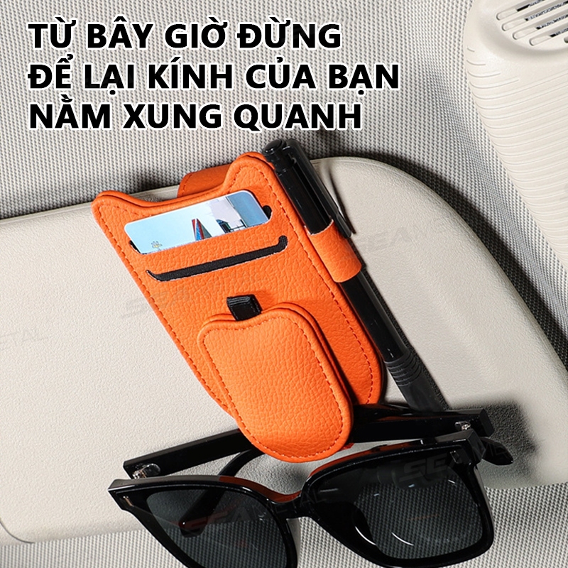 Hộp đựng kính che nắng ô tô SEAMETAL đa chức năng 2 ngăn