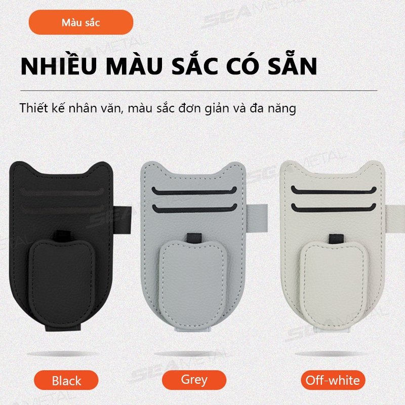Hộp đựng kính che nắng ô tô SEAMETAL đa chức năng 2 ngăn