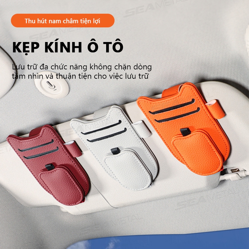 Hộp đựng kính che nắng ô tô SEAMETAL đa chức năng 2 ngăn
