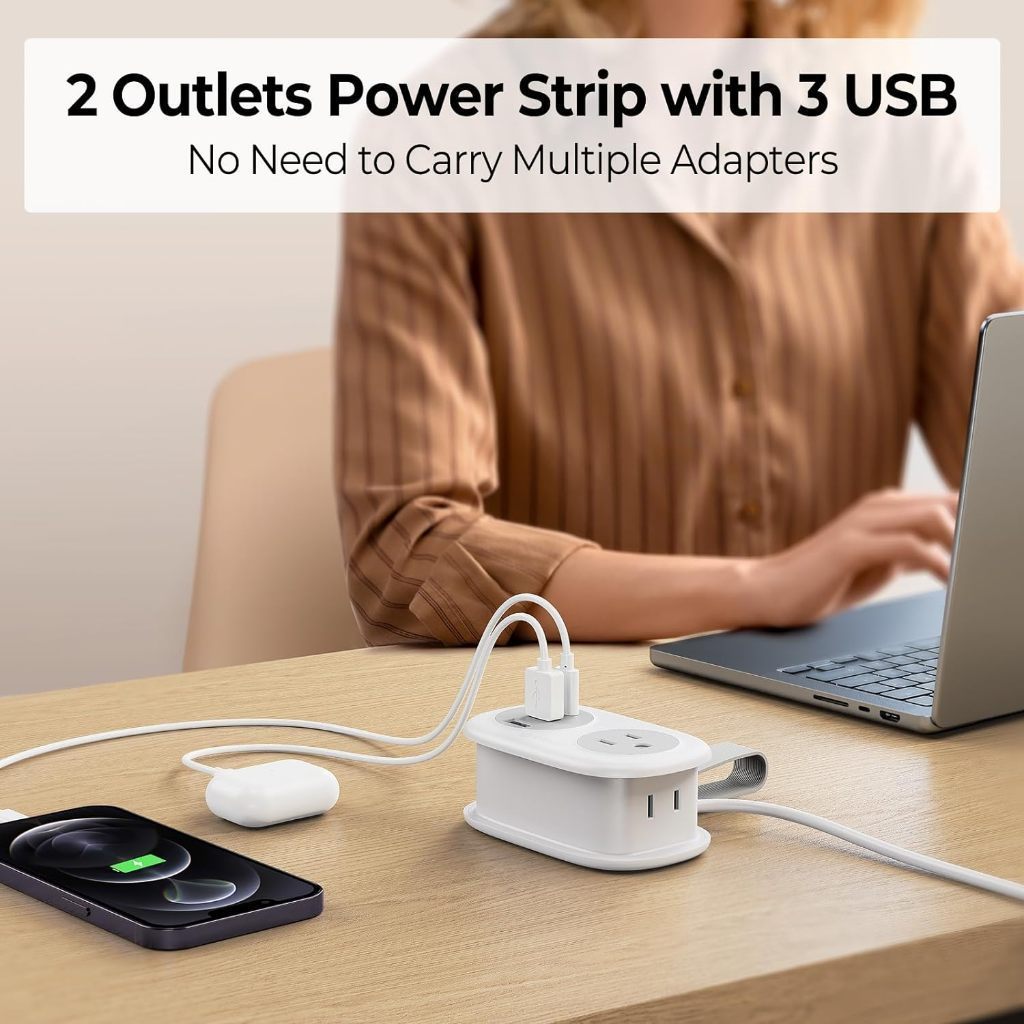 Dải nguồn du lịch ORICO có cổng USB và Type C Dây nối dài bỏ túi có thể thu vào (AP3-2A)