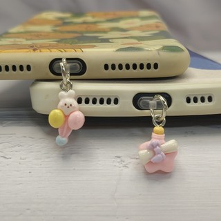 Lỗ Điện Thoại Di Động Chống Bụi Cắm diy Nhựa Dễ Thương Sweet Series Cổng Sạc Điện Thoại Di Động Chống Bụi Cắm