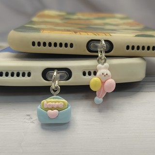 Lỗ Điện Thoại Di Động Chống Bụi Cắm diy Nhựa Dễ Thương Sweet Series Cổng Sạc Điện Thoại Di Động Chống Bụi Cắm