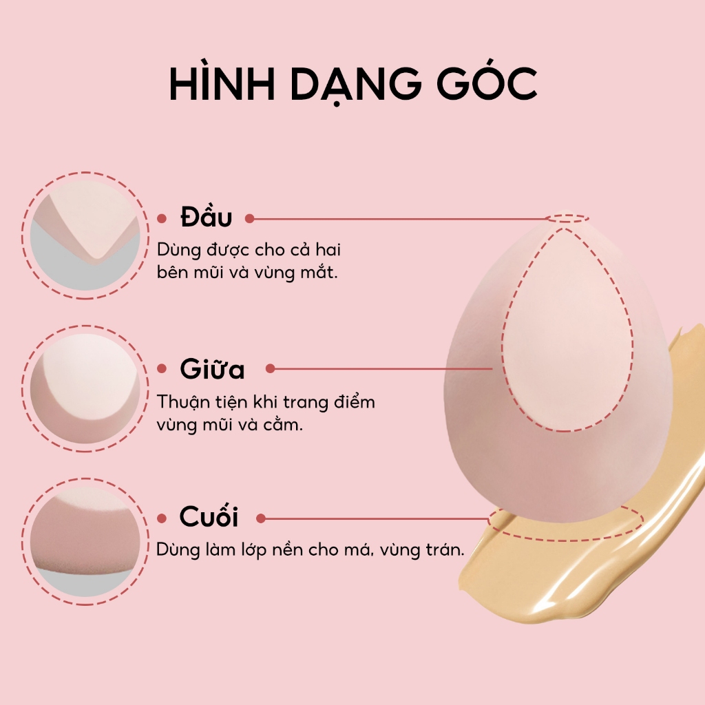 FelinWel - Bộ 4 Bông Phấn Nền Blender Dạng Trứng 4 Màu, Kèm Hộp Đựng, Tán Nền Mịn Chuyên Nghiệp Tái Sử Dụng