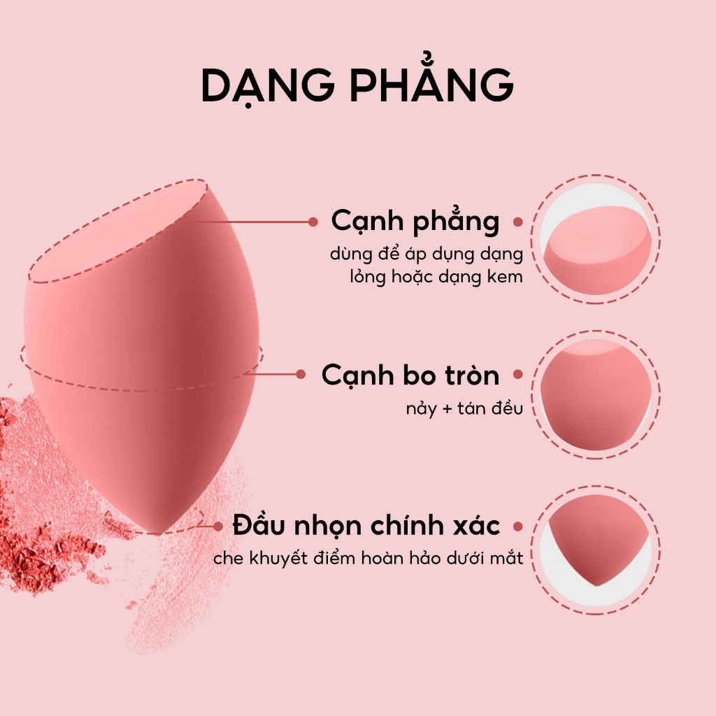 FelinWel - Bộ 4 Bông Phấn Nền Blender Dạng Trứng 4 Màu, Kèm Hộp Đựng, Tán Nền Mịn Chuyên Nghiệp Tái Sử Dụng
