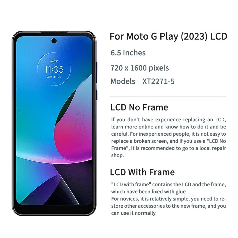 Dành Cho Motorola Moto G Play (2023) Màn Hình LCD Màn Hình Cảm Ứng Bộ Số Hóa Màn Hình Bộ Phận Sửa Chữa