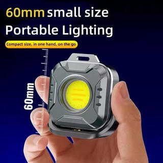Đèn LED COB di động mini sạc lại, 8 chế độ, ánh sáng siêu sáng