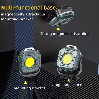 Đèn LED COB di động mini sạc lại, 8 chế độ, ánh sáng siêu sáng
