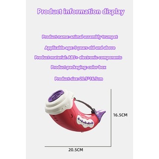 Động Vật Lắp Ráp Mô Phỏng Âm Thanh Chơi Sừng Trẻ Em Còi Tập Thể Dục Sức Sống Chơi Sừng Đồ Chơi Âm Thanh