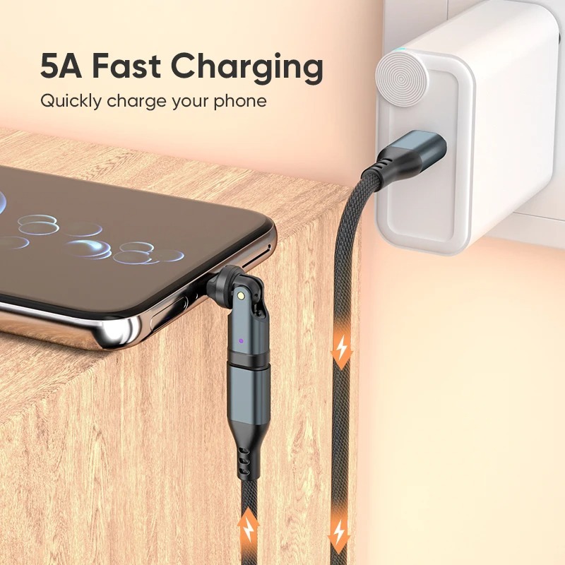 Aufu 540 Xoay PD240W USB3.1 Usb C sang Type C Bộ Chuyển Đổi Cáp Sạc Nhanh 5A Cho iPhone 16 MacBook | BigBuy360 - bigbuy360.vn
