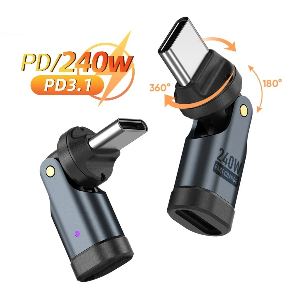 Aufu 540 Xoay PD240W USB3.1 Usb C sang Type C Bộ Chuyển Đổi Cáp Sạc Nhanh 5A Cho iPhone 16 MacBook | BigBuy360 - bigbuy360.vn