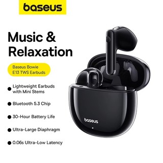 Tai nghe không dây Baseus Bowie E13 Tai nghe Bluetooth 5.3 30h Thời gian chơi Tai nghe thân ngắn Mini Tai nghe nhét tai TWS Cuộc gọi HD