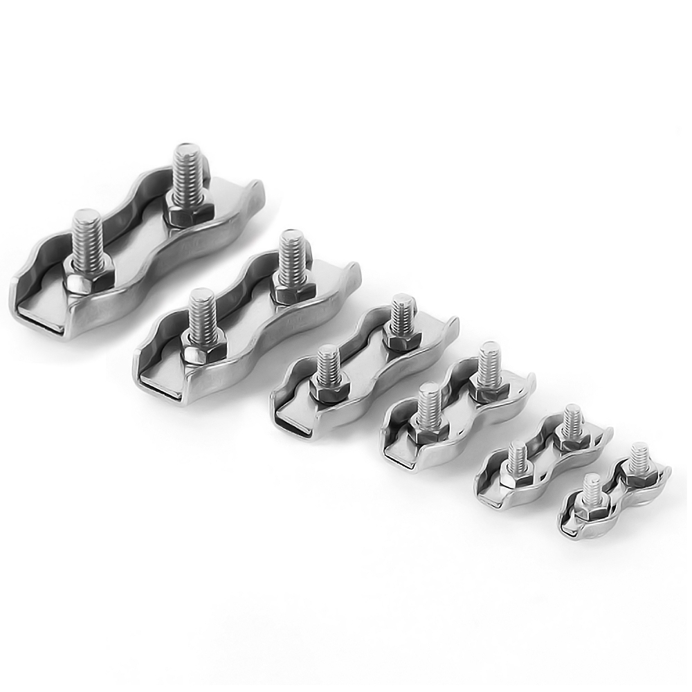 Kẹp cáp thép không gỉ M2-M8, kẹp bu lông đôi, kẹp đơn giản cho DIY