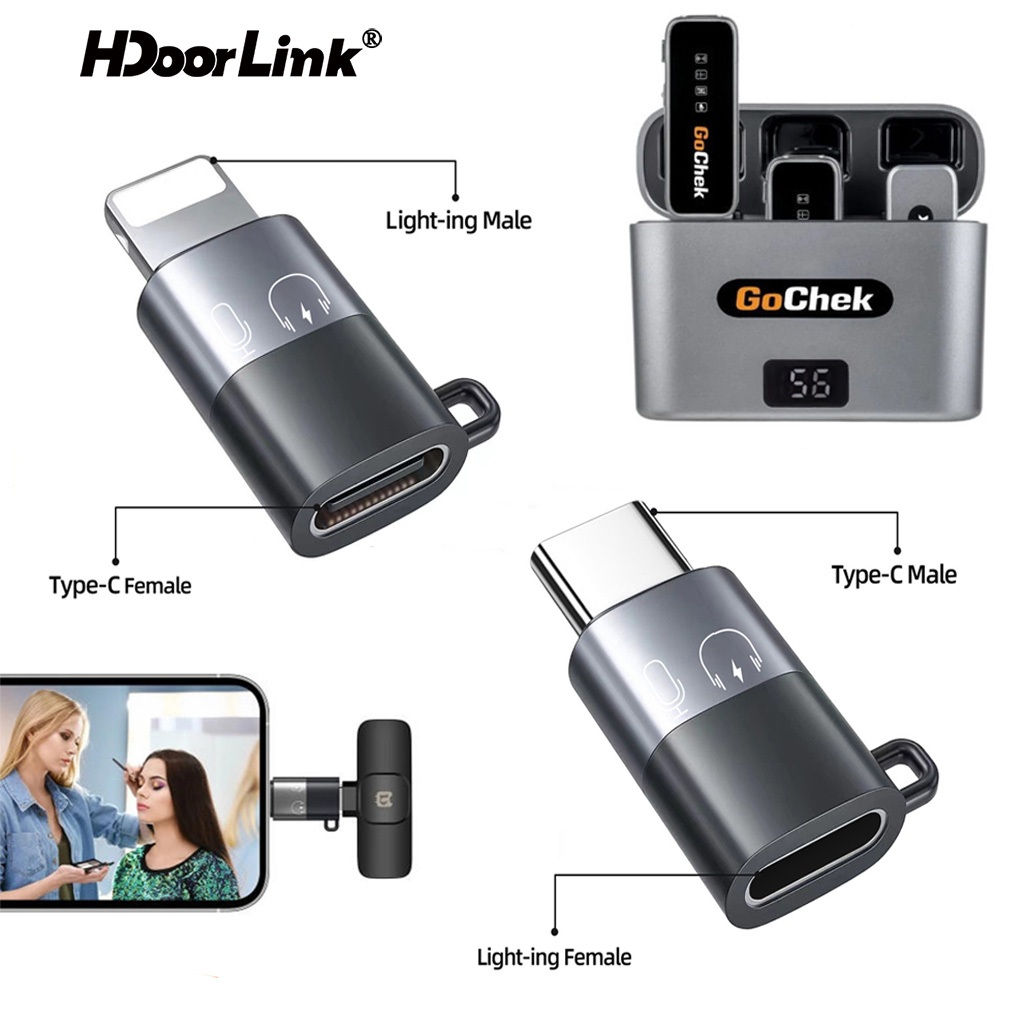 Ảnh Bộ chuyển đổi HdoorLink OTG USB-C sang IOS cho bộ chuyển đổi ghi âm sạc micro Lavalier Type C sang IOS 2