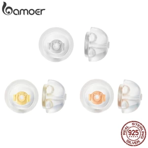Phụ kiện nút chặn khuyên tai BAMOER chất liệu silicon cao su tiện lợi