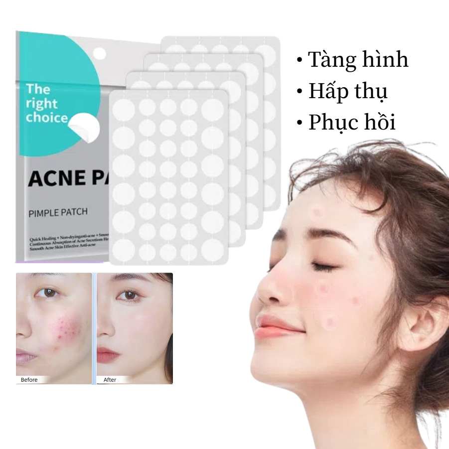 Bộ 36 Miếng Dán Mụn Hydrocolloid TJT Hút Nhân Mụn Nhanh Giảm Sưng Chống Thấm Nước Che Mụn Hiệu Quả