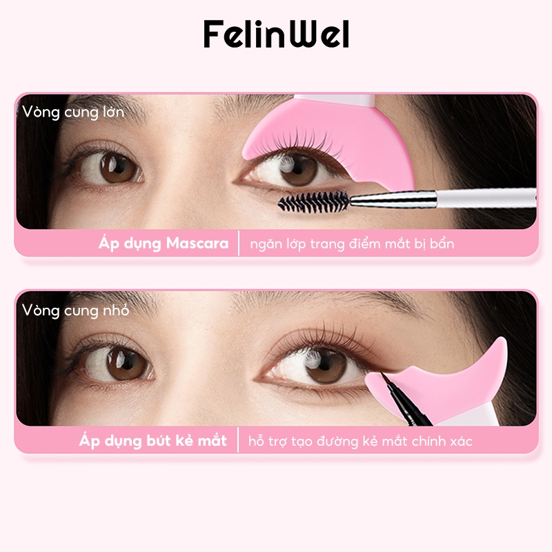 FelinWel - Dụng Cụ Trang Điểm Đa Năng, Đệm Lót Mascara, Phấn Mắt, Tạo Đường Kẻ Mắt, Tái Sử Dụng, Thân thiện với newbie