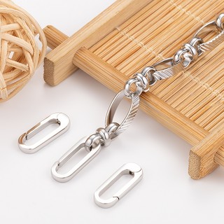Đánh Bóng Thép Không Gỉ Hình Bầu Dục Mùa Xuân Khóa Trang Sức Tự Làm Phụ Kiện Móc Khóa Vòng Cổ Handmade Vòng Tay Khóa