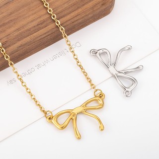 Thép không gỉ Nơ Mặt Dây Chuyền Trang Sức Tự Làm Phụ Kiện Vàng 18K Đôi Lỗ Quyến Rũ Xương Đòn Dây Chuyền