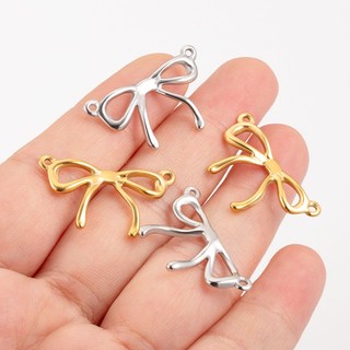 Thép không gỉ Nơ Mặt Dây Chuyền Trang Sức Tự Làm Phụ Kiện Vàng 18K Đôi Lỗ Quyến Rũ Xương Đòn Dây Chuyền