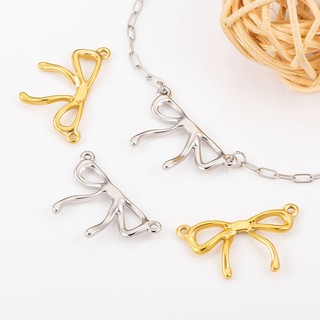 Thép không gỉ Nơ Mặt Dây Chuyền Trang Sức Tự Làm Phụ Kiện Vàng 18K Đôi Lỗ Quyến Rũ Xương Đòn Dây Chuyền