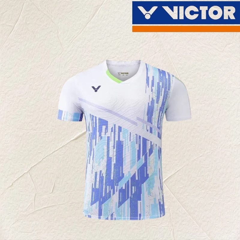 Áo sơ mi cầu lông Victor Victory mới, Áo thi đấu thoải mái khô nhanh cho nam và nữ, Áo tập thể thao, Váy Tennis