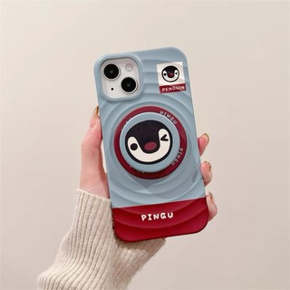 Ốp bảo vệ họa tiết chó con chim cánh cụt dễ thương hoạt hình phù hợp cho iPhone15pro 15promax 14 14promax 14pro 13 pro max 16 plus 12 pro 11promax wave điện thoại di động