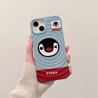 Ốp bảo vệ họa tiết chó con chim cánh cụt dễ thương hoạt hình phù hợp cho iPhone15pro 15promax 14 14promax 14pro 13 pro max 16 plus 12 pro 11promax wave điện thoại di động